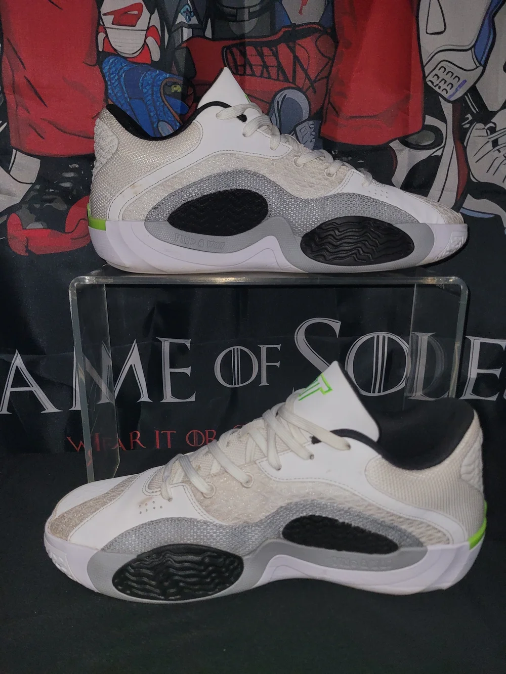 Jordan Men’s Tatum 2 Basketball Shoes - White/Gray/Neon Green